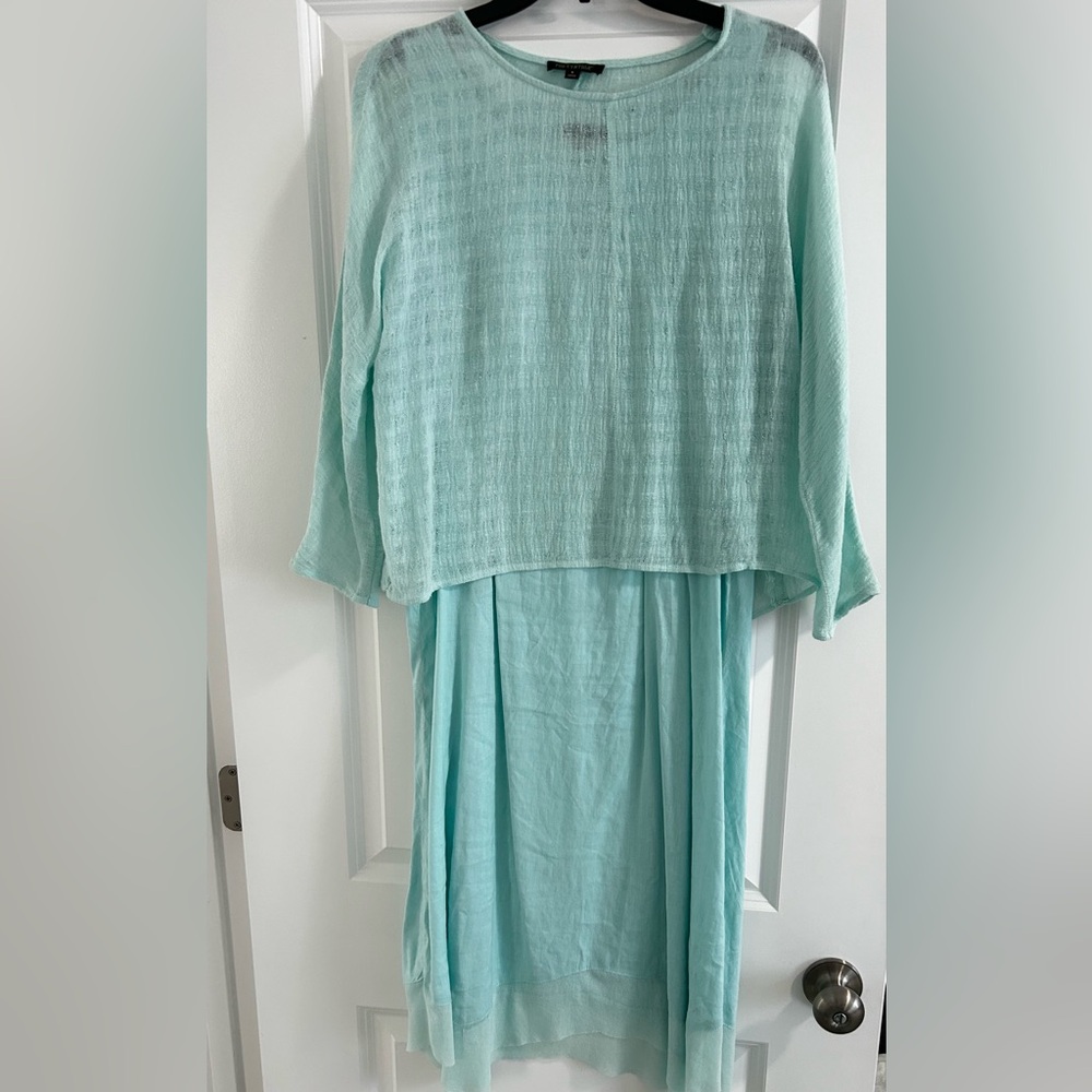 For Cynthia Light Blue Layered Maxi Dress Two Pieces